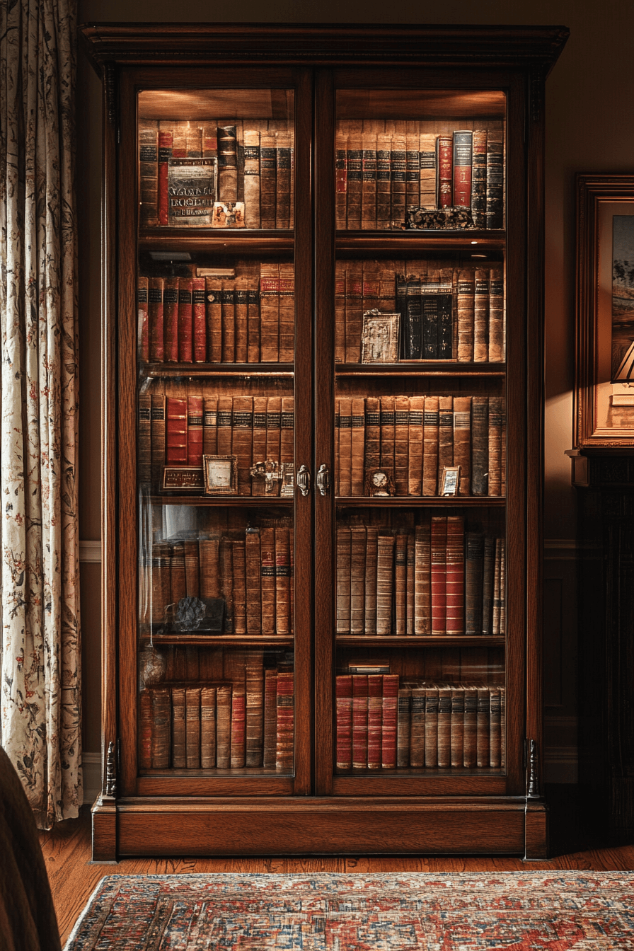 25 Bookshelf Ideas to Showcase Your Favorite Reads and Decor 13 Glass Display Bookcase Beauty