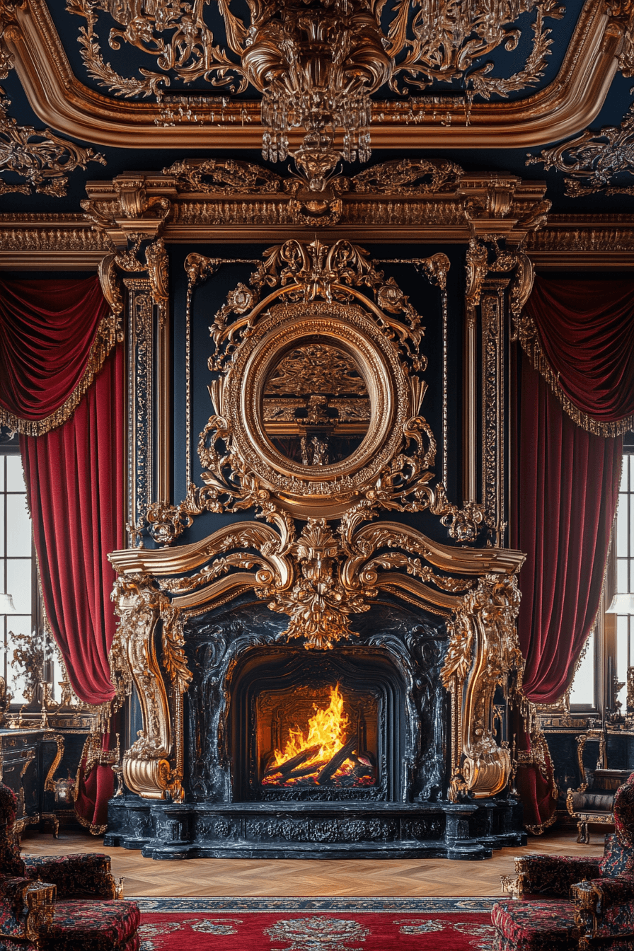 25 Fireplace Interior Ideas to Enhance Your Home’s Ambience 14 Ornate Baroque Fireplace Elegance