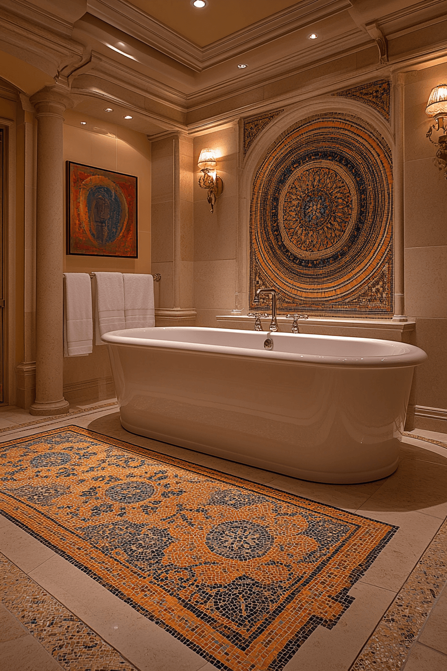 25 Luxury Bathroom Design Ideas to Add Glamour to Your Home 15 Stunning Mosaic Bathroom Wall Detail