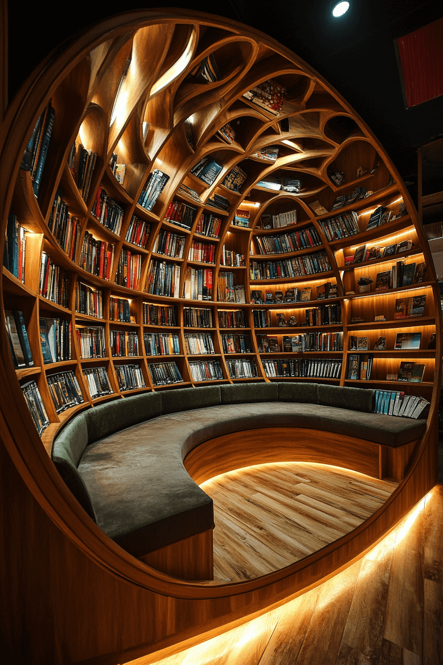25 Bookshelf Ideas to Showcase Your Favorite Reads and Decor 18 Round Wall Shelf Design