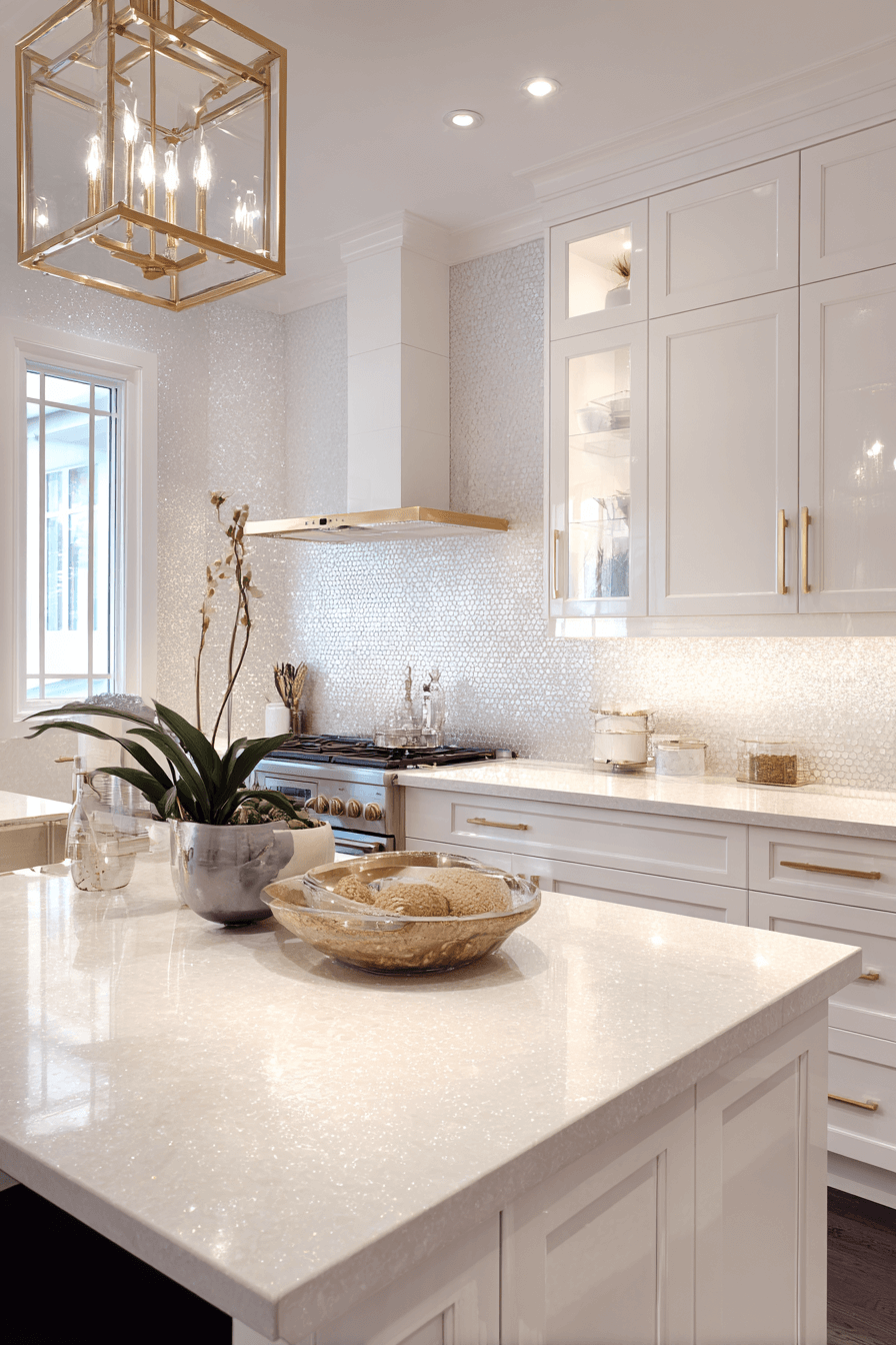 25 Backsplash Kitchen Ideas for a Bold and Beautiful Design 19 Quartz Seamless Beauty