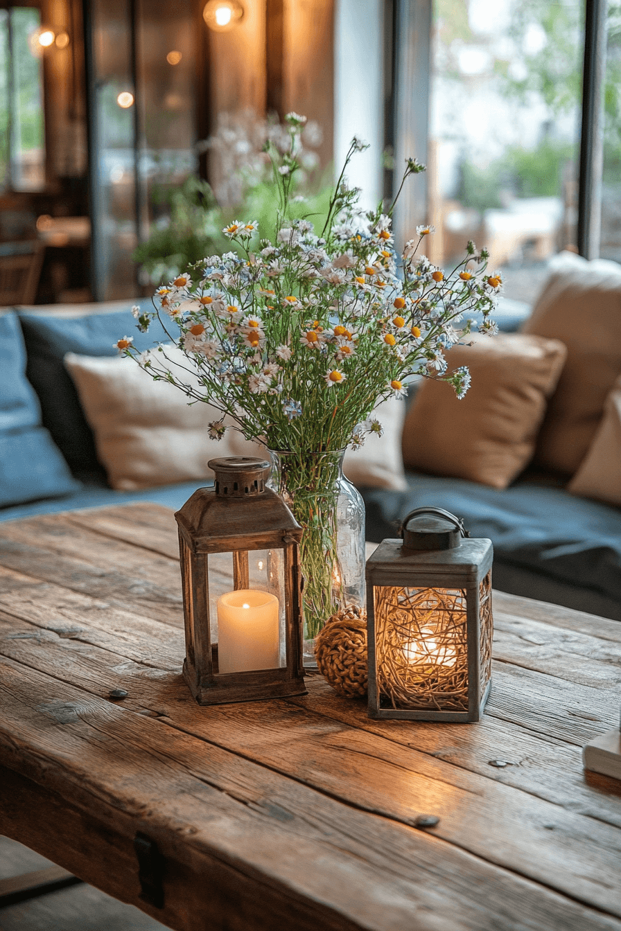 25 Coffee Table Decor Ideas to Refresh Your Living Room 2 Rustic Coffee Table Comfort