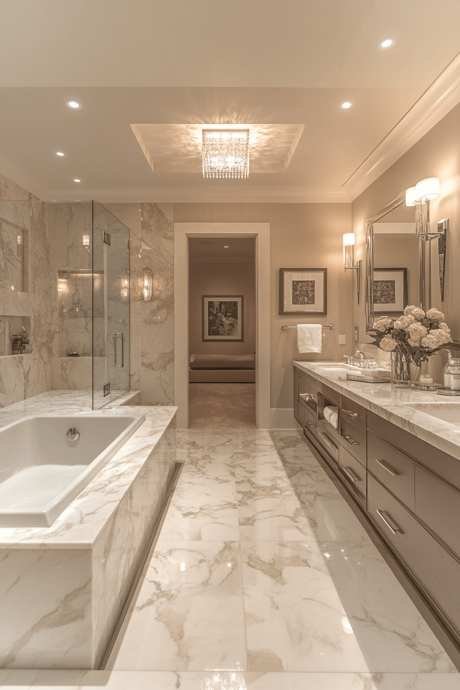 25 Luxury Bathroom Design Ideas to Add Glamour to Your Home 2 Timeless Marble Spa Bathroom Retreat