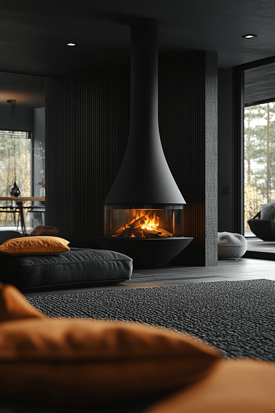 25 Fireplace Interior Ideas to Enhance Your Home’s Ambience 20 Bold Black Fireplace Design
