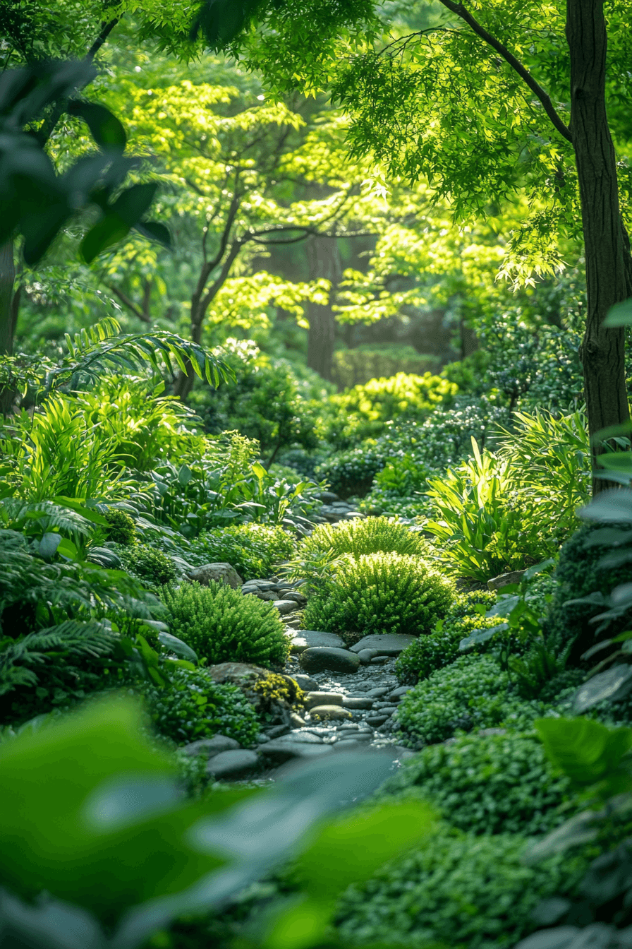 25 Wabi Sabi Garden Designs to Create Peaceful Serenity 20 Green Tone Harmony