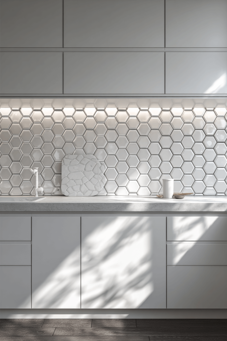 25 Backsplash Kitchen Ideas for a Bold and Beautiful Design 21 Honeycomb Tile Design