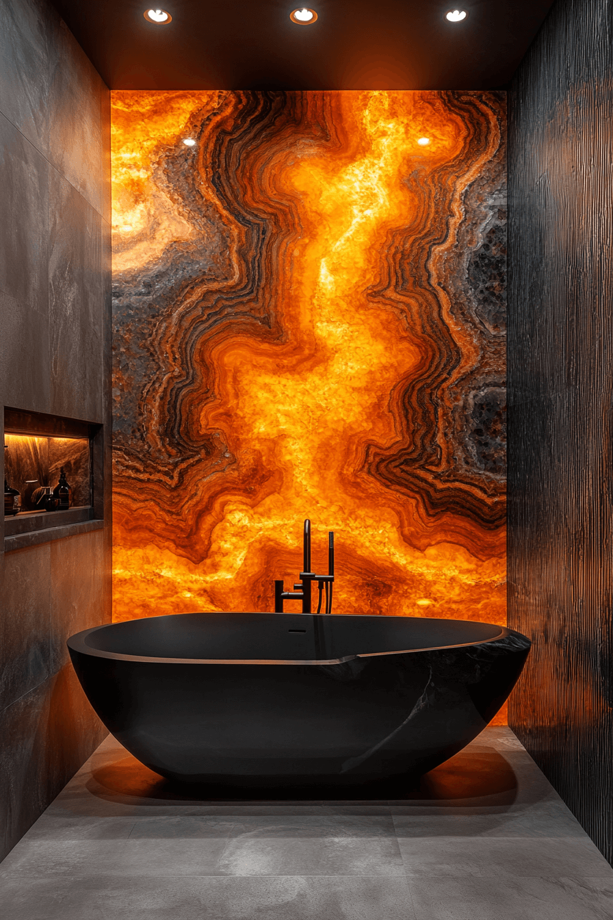 25 Luxury Bathroom Design Ideas to Add Glamour to Your Home 23 Bold Onyx Bathroom Statement