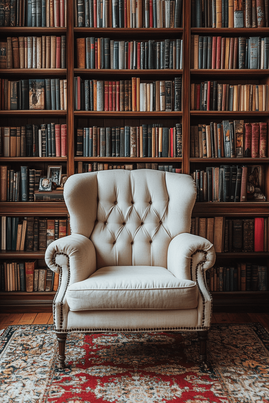 25 Antique Farmhouse Decor Ideas That Will Enhance Your Home’s Charm 23 Vintage Bookshelf Reading Charm