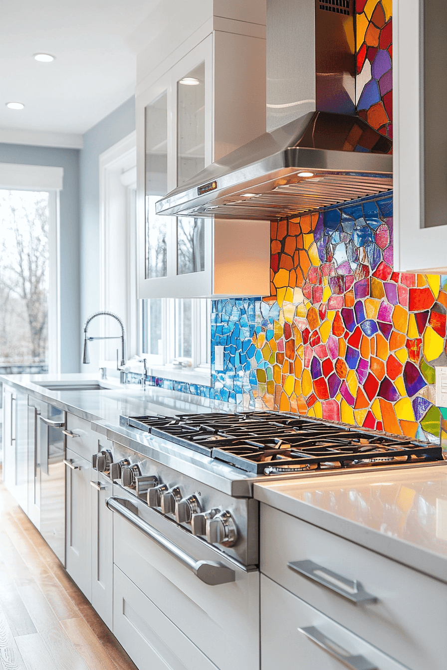25 Backsplash Kitchen Ideas for a Bold and Beautiful Design 3 Glass Mosaic Glow