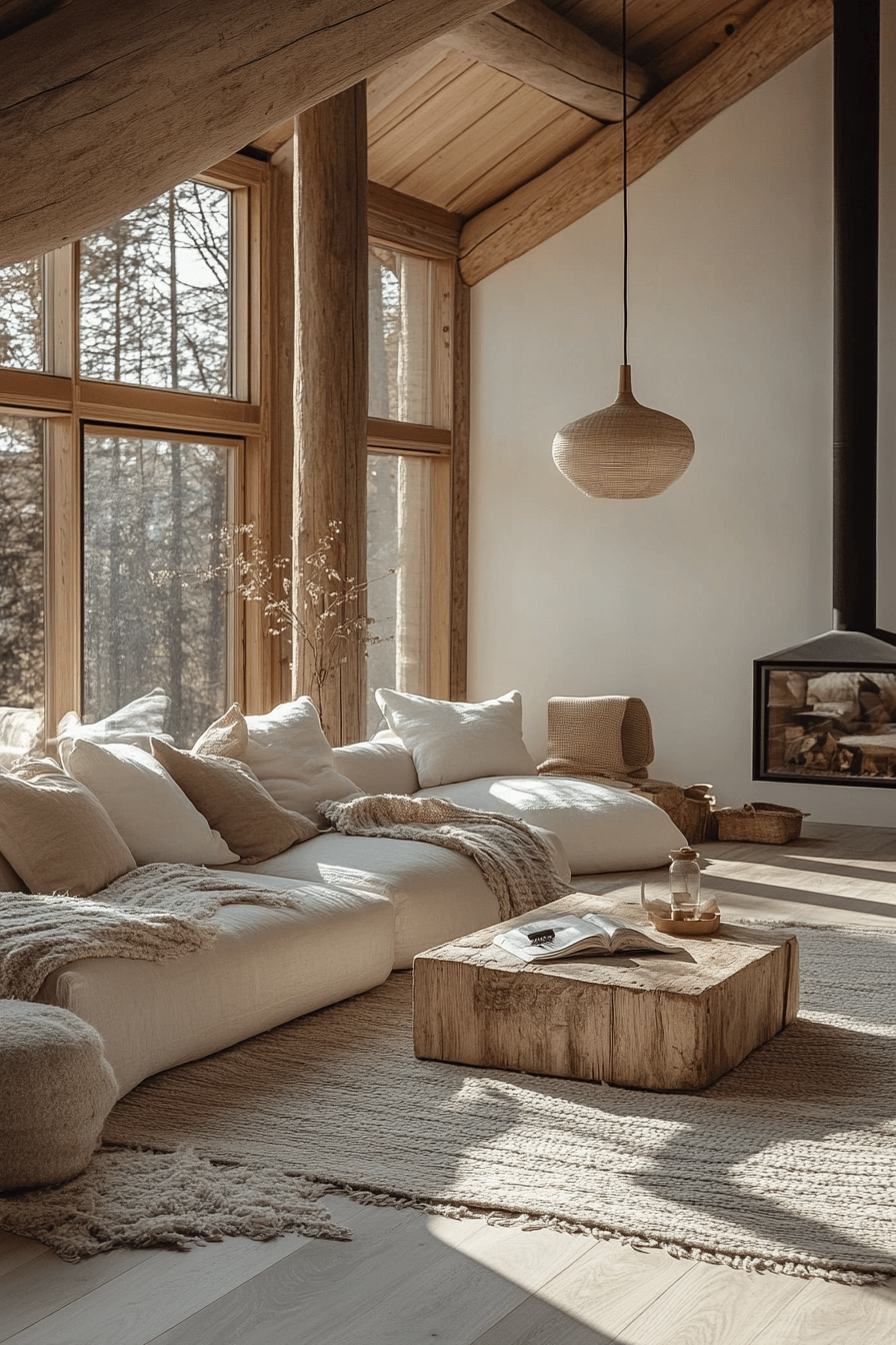 25 Little Cabin Living Room Ideas That Will Warm Your Heart 3 Scandinavian Inspired Cozy Cabin Nook