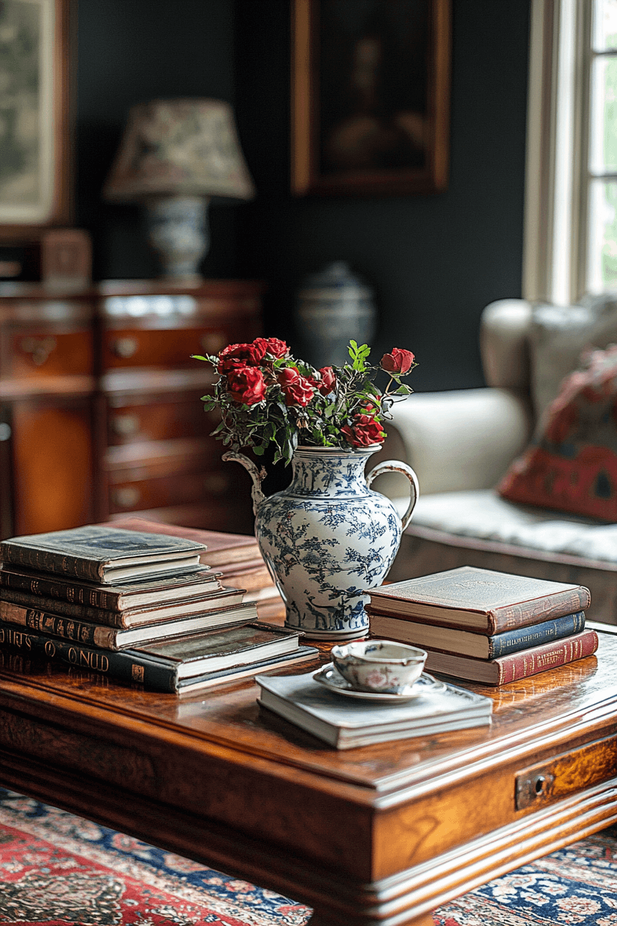 25 Coffee Table Decor Ideas to Refresh Your Living Room 3 Vintage Coffee Table Character