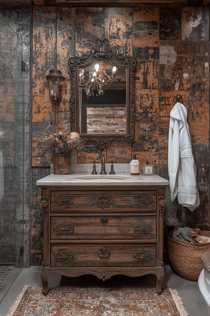 25 Antique Farmhouse Decor Ideas That Will Enhance Your Home’s Charm 5 Antique Vanity Timeless Beauty