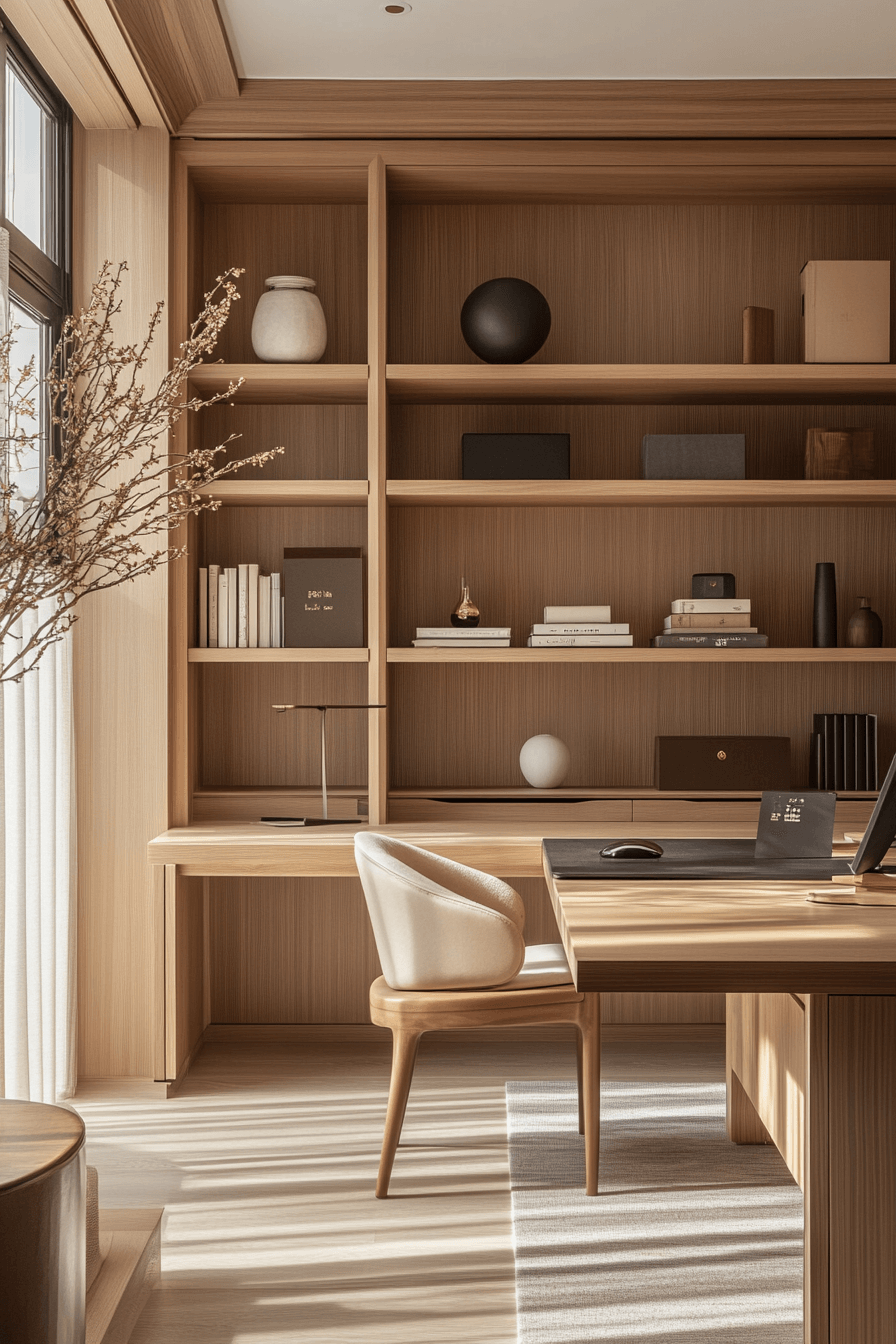 25 Scandinavian Japanese Interior Ideas to Inspire Your Home 5 Focused Work Space