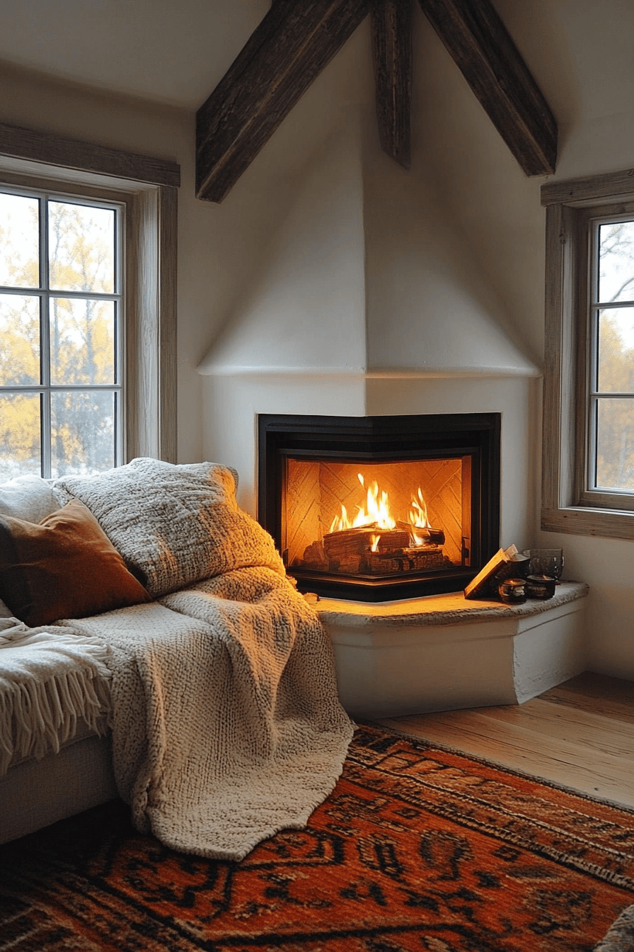 25 Fireplace Interior Ideas to Enhance Your Home’s Ambience 5 Inviting Corner Fireplace Setup