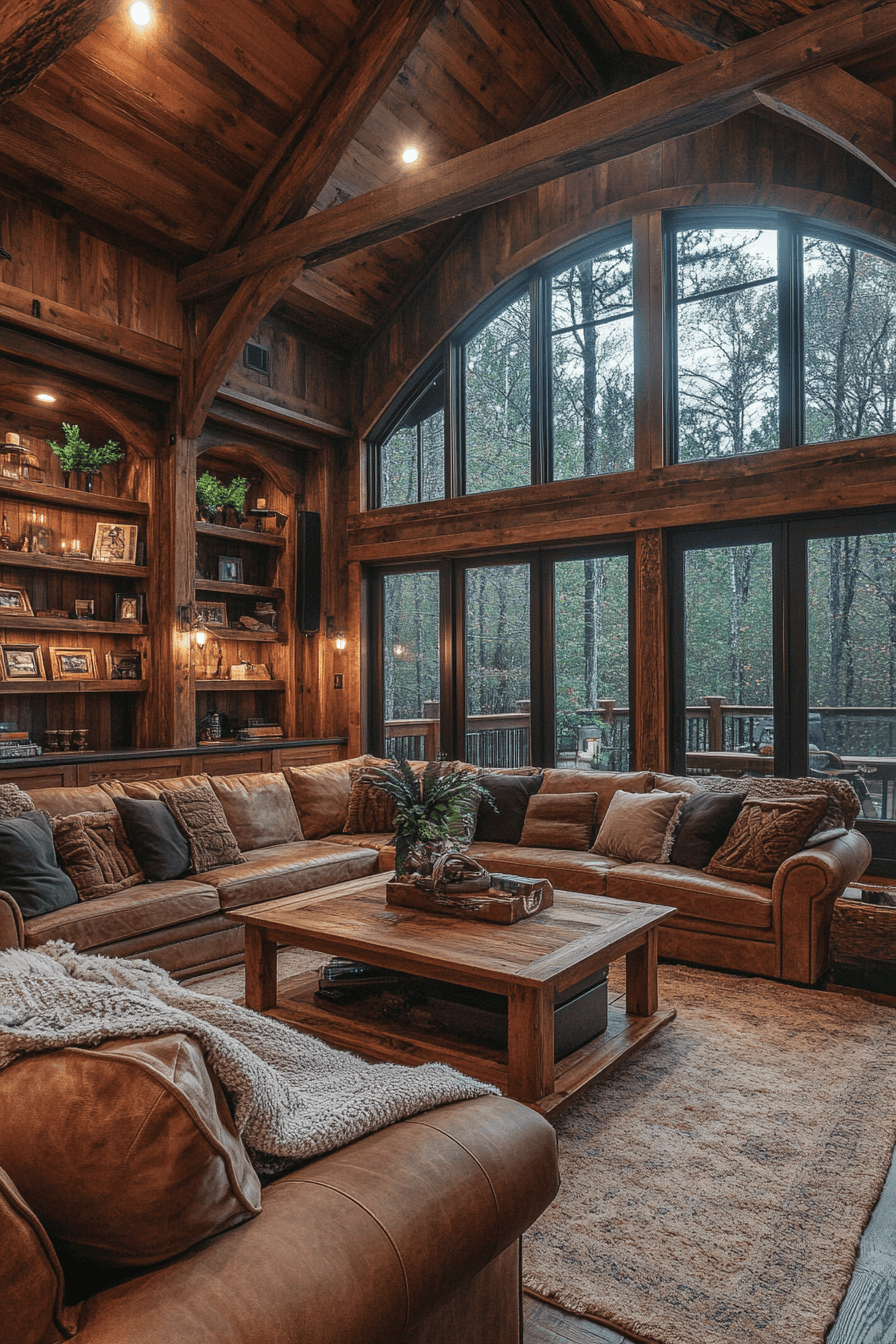 25 Little Cabin Living Room Ideas That Will Warm Your Heart 6 Wooden Charm In Cabin Living