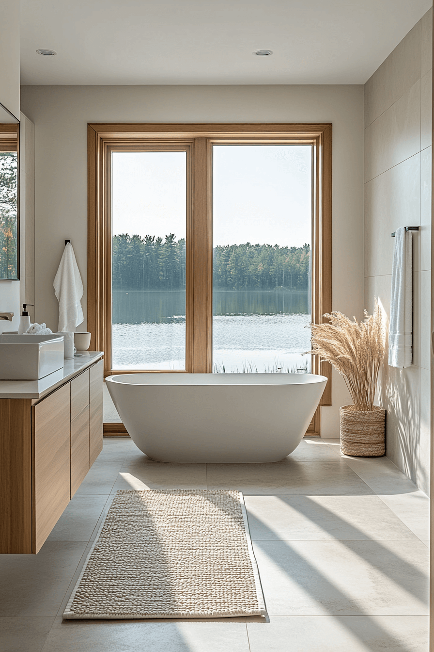25 Luxury Bathroom Design Ideas to Add Glamour to Your Home 7 Dreamy Waterfront Bathroom Escape