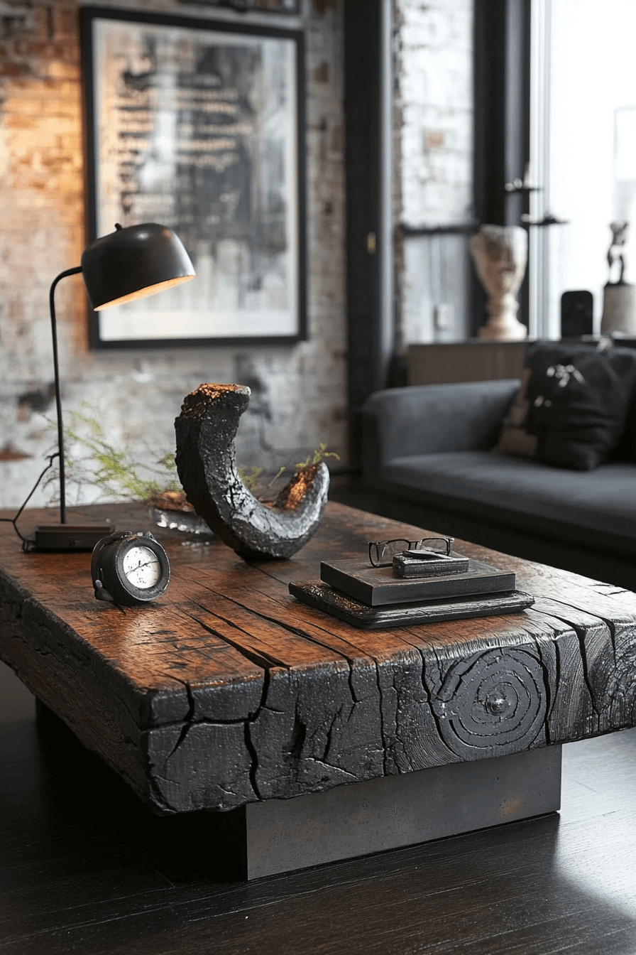 25 Coffee Table Decor Ideas to Refresh Your Living Room 7 Industrial Coffee Table Contrast