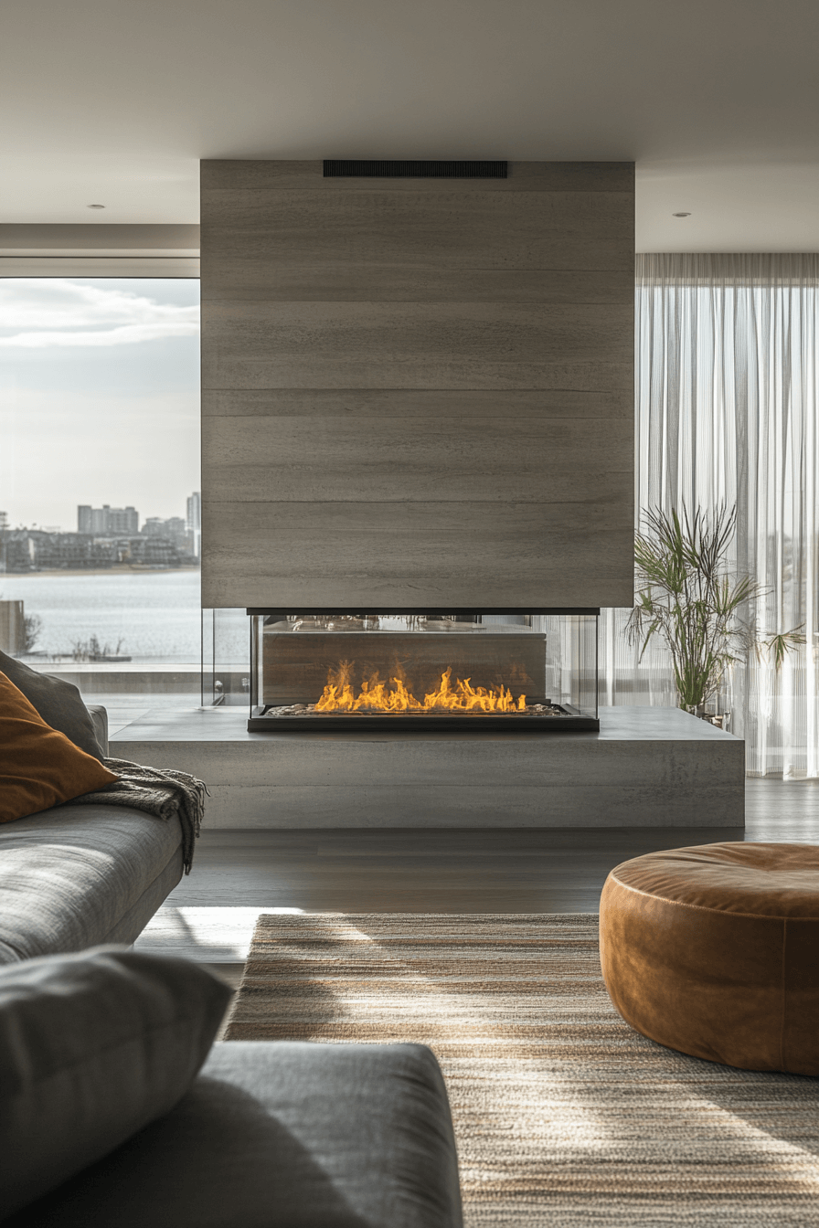 25 Fireplace Interior Ideas to Enhance Your Home’s Ambience 7 Modern Glass Fireplace Feature