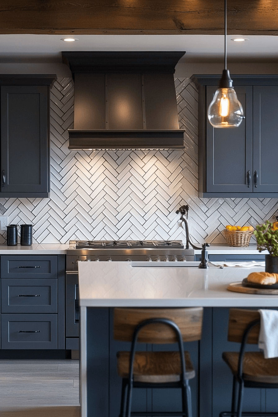25 Backsplash Kitchen Ideas for a Bold and Beautiful Design 8 Chevron Pattern Flow