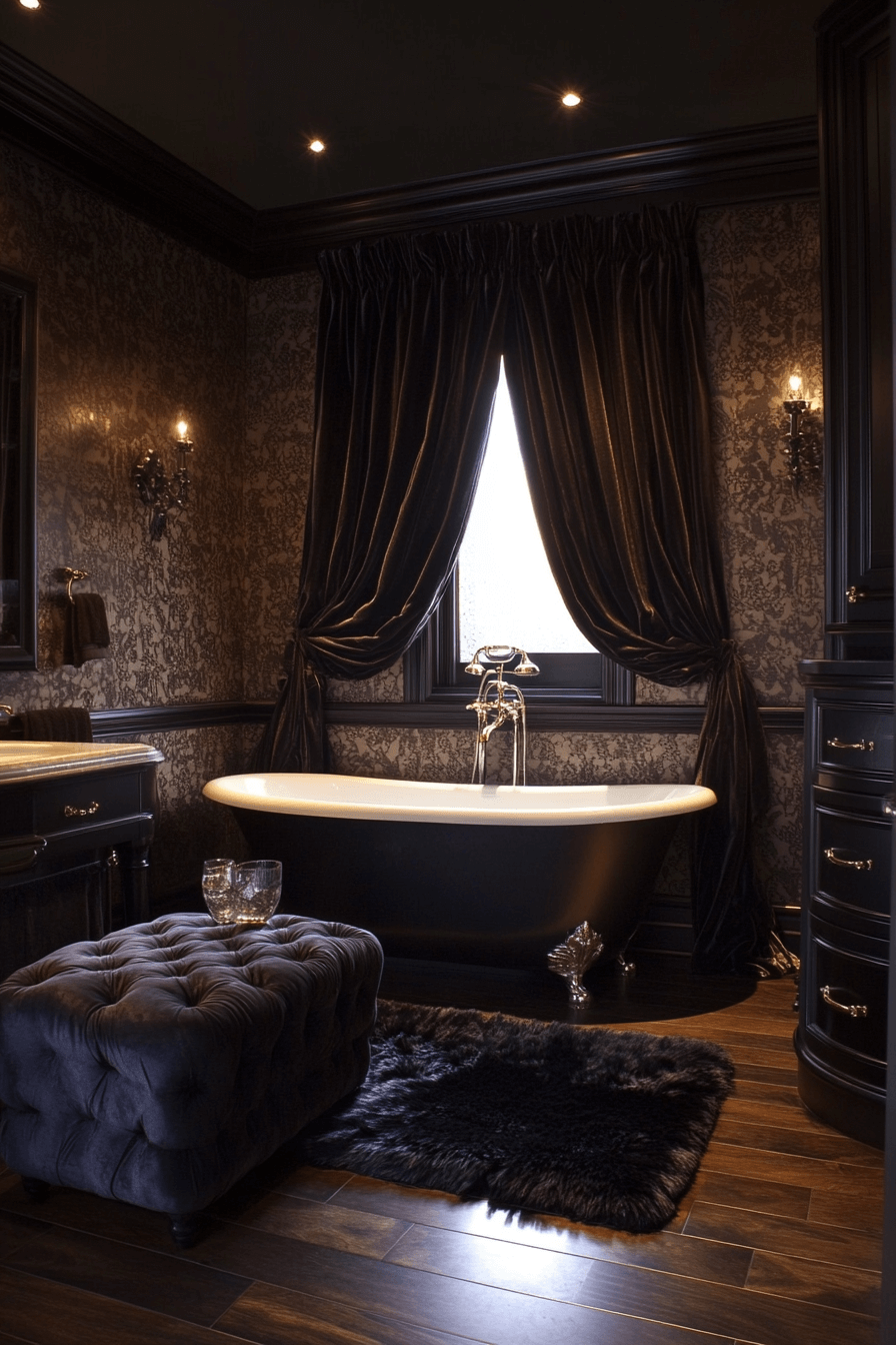 25 Luxury Bathroom Design Ideas to Add Glamour to Your Home 8 Luxe Velvet Inspired Bath Space