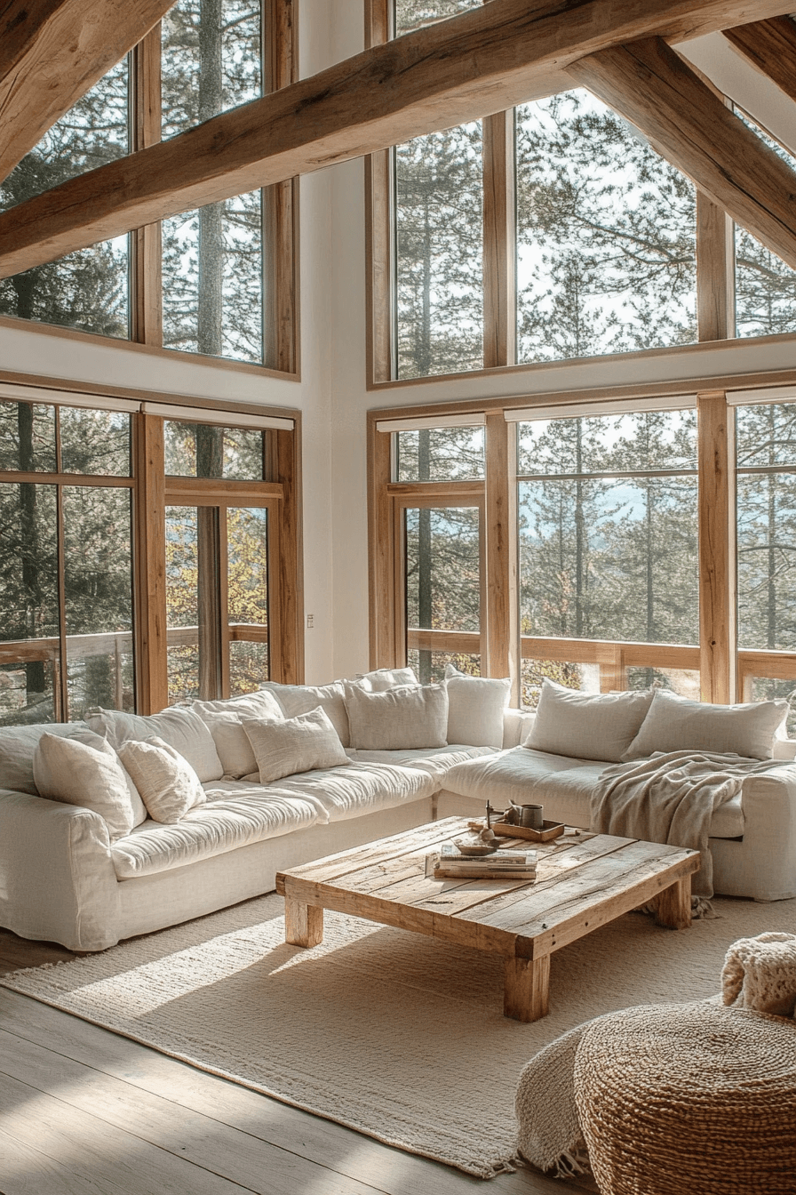 25 Little Cabin Living Room Ideas That Will Warm Your Heart 8 Spacious Bright Cabin Living Room