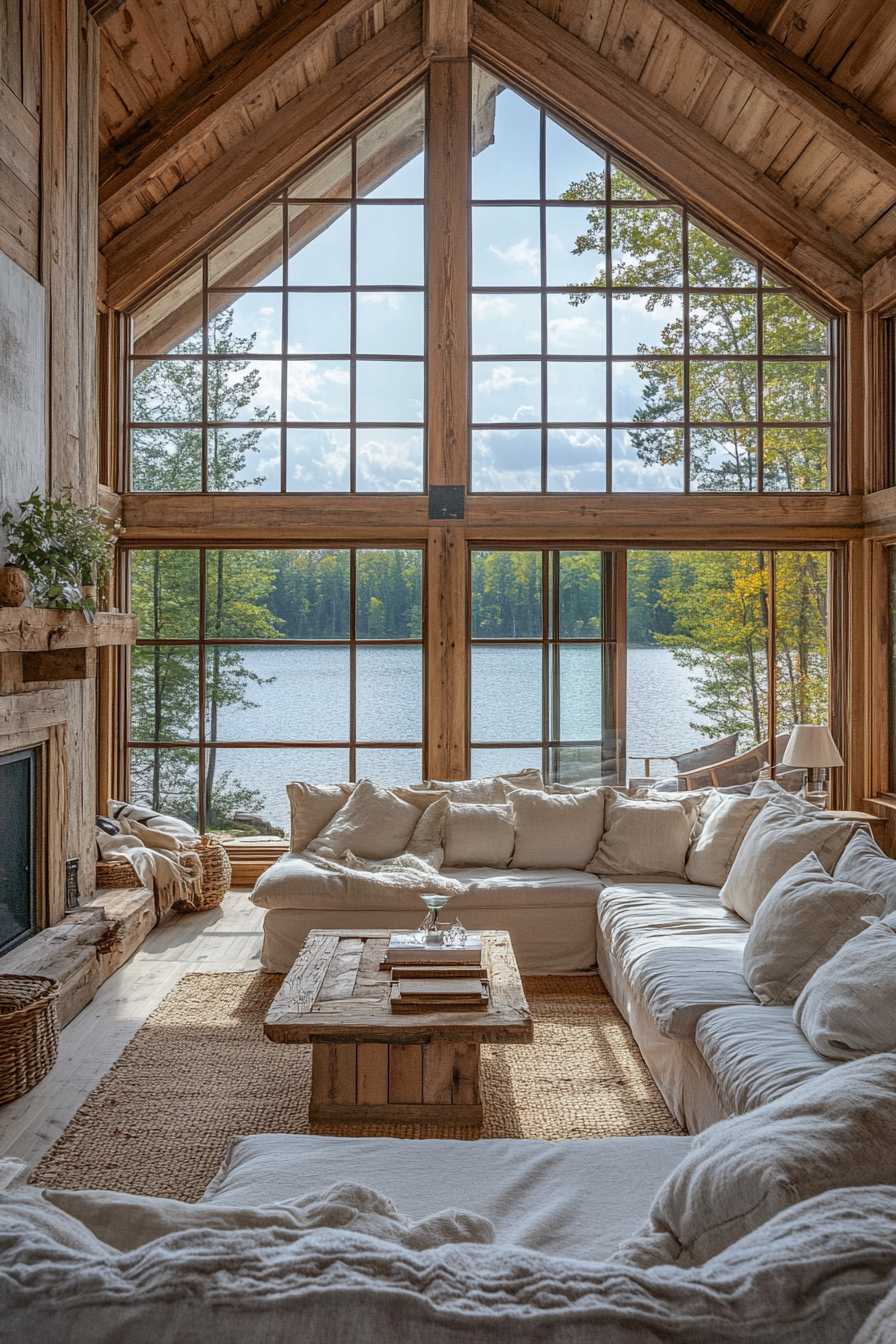 25 Little Cabin Living Room Ideas That Will Warm Your Heart lakeside inspired cabin lounge 1