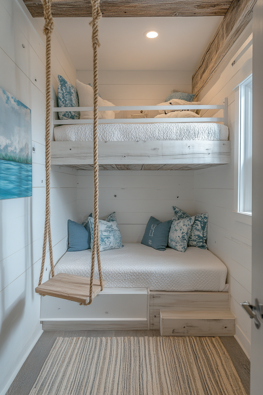 25 Loft Beds for Small Rooms That Make the Most of Every Inch swing inspired loft play space 1